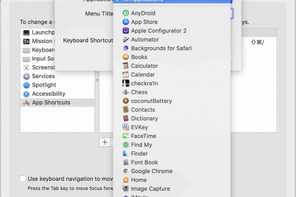 Tạo phím tắt tuỳ chỉnh cho tất cả ứng dụng trên macOS  App Shortcuts