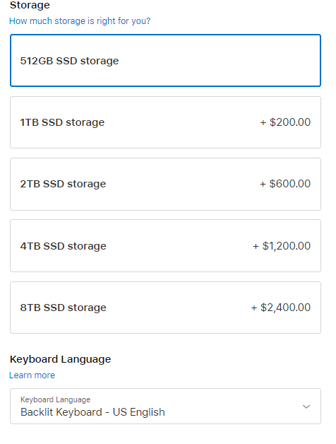 Cấu hình macbook pro 16' 2019 2020