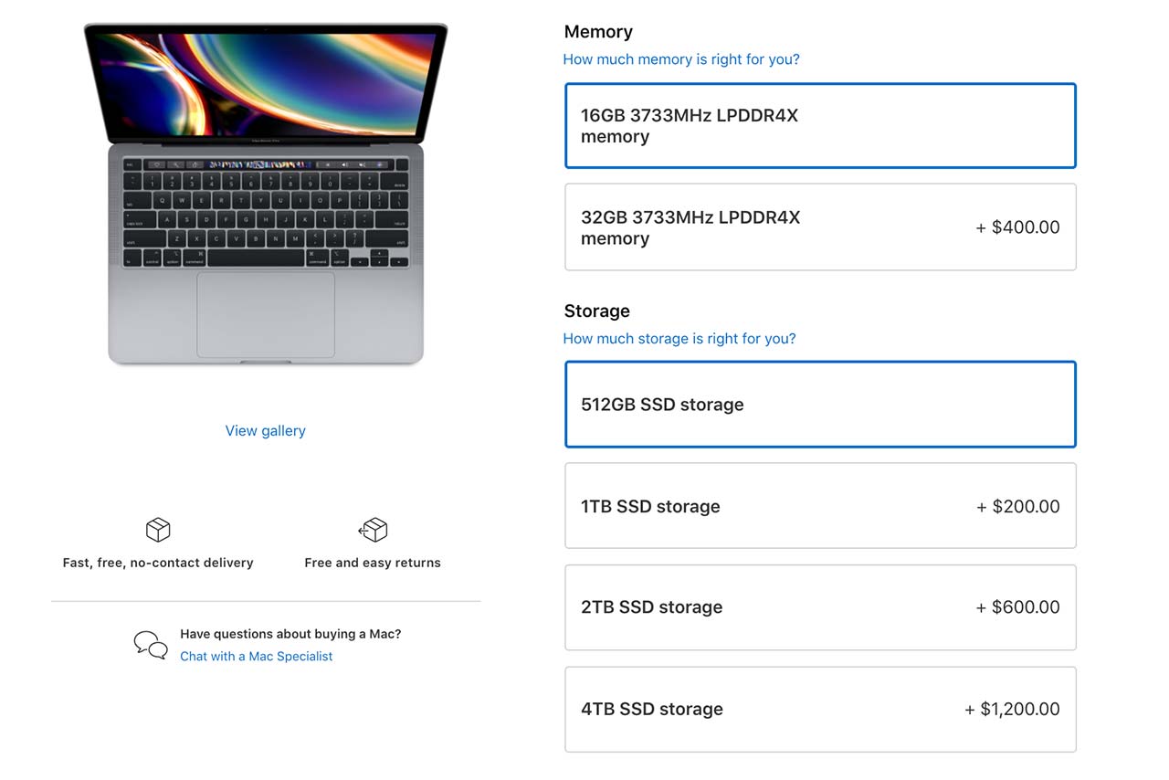 Macbook pro 13 2020 