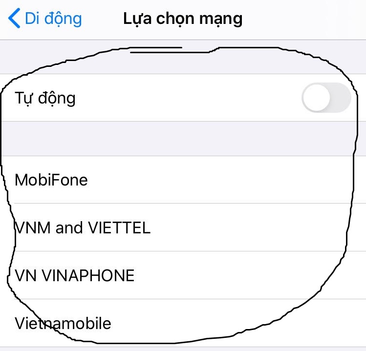 iPhone không có dịch vụ 